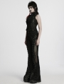 Black Gothic Punk Hollowed Out Skeleton Vest for Women