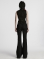 Black Gothic Punk Hollowed Out Skeleton Vest for Women