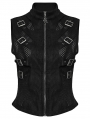 Black Gothic Punk Hollowed Out Skeleton Vest for Women