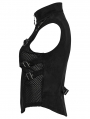 Black Gothic Punk Hollowed Out Skeleton Vest for Women