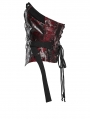 Black and Red Gothic Punk Drawstring Tube Top for Women