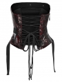 Black and Red Gothic Punk Drawstring Tube Top for Women