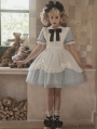 Alice in Wonderland Blue Maid Lolita Dress with White Apron