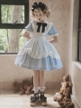 Alice in Wonderland Blue Maid Lolita Dress with White Apron