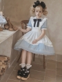 Alice in Wonderland Blue Maid Lolita Dress with White Apron