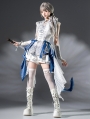 White and Blue Dragon Skeleton Embroidery Gothic Lolita Outfit