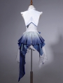 White and Blue Dragon Skeleton Embroidery Gothic Lolita Outfit