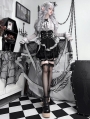 Gray and Black Gothic Long Sleeve Top and High-Low Skirt Lolita Set