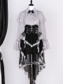 Gray and Black Gothic Long Sleeve Top and High-Low Skirt Lolita Set