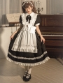 Black and White Maid Lolita Short Sleeve OP Dress and Apron Set