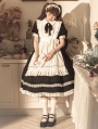 Black and White Maid Lolita Short Sleeve OP Dress and Apron Set
