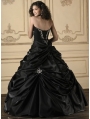 Black Embroidery Ball Gown Gothic Wedding Dress
