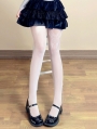 White Lolita Sexy Asymmetric Butterfly Print Fishnet Tights