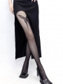 Black Butterfly Print Gothic Sexy Fishnet Tights