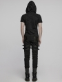 Black Gothic Metal Punk Rock Tight Fit Pants for Men