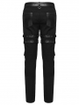 Black Gothic Metal Punk Rock Tight Fit Pants for Men