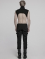 Black Gothic Rivet Punk Knight Armor Patch Pants for Men