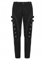 Black Gothic Rivet Punk Knight Armor Patch Pants for Men