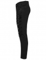 Black Gothic Rivet Punk Knight Armor Patch Pants for Men