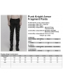 Black Gothic Rivet Punk Knight Armor Patch Pants for Men