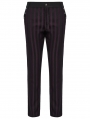 Black and Red Gothic Steampunk Striped Slim Fit Pants for Men