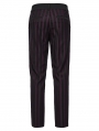 Black and Red Gothic Steampunk Striped Slim Fit Pants for Men
