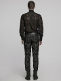 Black Retro Gothic Palace Embroidered Pattern Pants for Men