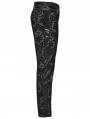 Black Retro Gothic Palace Embroidered Pattern Pants for Men