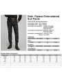 Black Retro Gothic Palace Embroidered Pattern Pants for Men