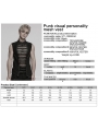 Black Gothic Punk Vision Studded Mesh Vest Top for Men