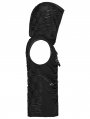 Black Gothic Punk Asymmetrical Splicing Hooded Sleeveless T-Shirt for Men