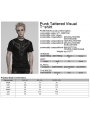 Black Gothic Punk Tattered Mesh Patchwork Short Sleeve T-Shirt for Men