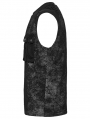 Black Gothic Punk Mesh Splicing Vest Top for Men