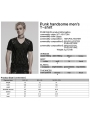 Black Gothic Punk Handsome Tattered Knitted Men's Short Sleeve T-Shirt