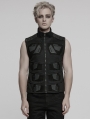 Black Gothic Cyberpunk 3D Patch Vest for Men