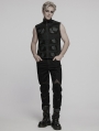 Black Gothic Cyberpunk 3D Patch Vest for Men