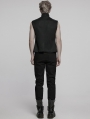 Black Gothic Cyberpunk 3D Patch Vest for Men
