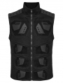Black Gothic Cyberpunk 3D Patch Vest for Men
