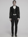 Black Retro Gothic Gorgeous Jacquard Swallow Tailed Jacket for Men