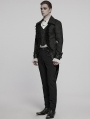 Black Retro Gothic Gorgeous Jacquard Swallow Tailed Jacket for Men