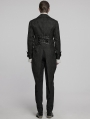 Black Retro Gothic Gorgeous Jacquard Swallow Tailed Jacket for Men