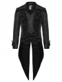 Black Retro Gothic Gorgeous Jacquard Swallow Tailed Jacket for Men