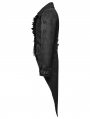 Black Retro Gothic Gorgeous Jacquard Swallow Tailed Jacket for Men