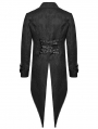 Black Retro Gothic Gorgeous Jacquard Swallow Tailed Jacket for Men