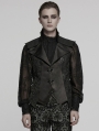 Black Retro Gothic Embossed Jacquard Gentlemen's Button Waistcoat