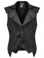 Black Retro Gothic Embossed Jacquard Gentlemen's Button Waistcoat