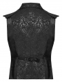 Black Retro Gothic Embossed Jacquard Gentlemen's Button Waistcoat