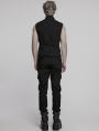 Black Gothic Cyberpunk Armor Patched Men's Vest