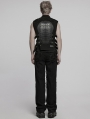 Black Gothic Cyberpunk Buckle Armor Patch Vest for Men