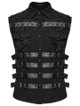 Black Gothic Cyberpunk Buckle Armor Patch Vest for Men